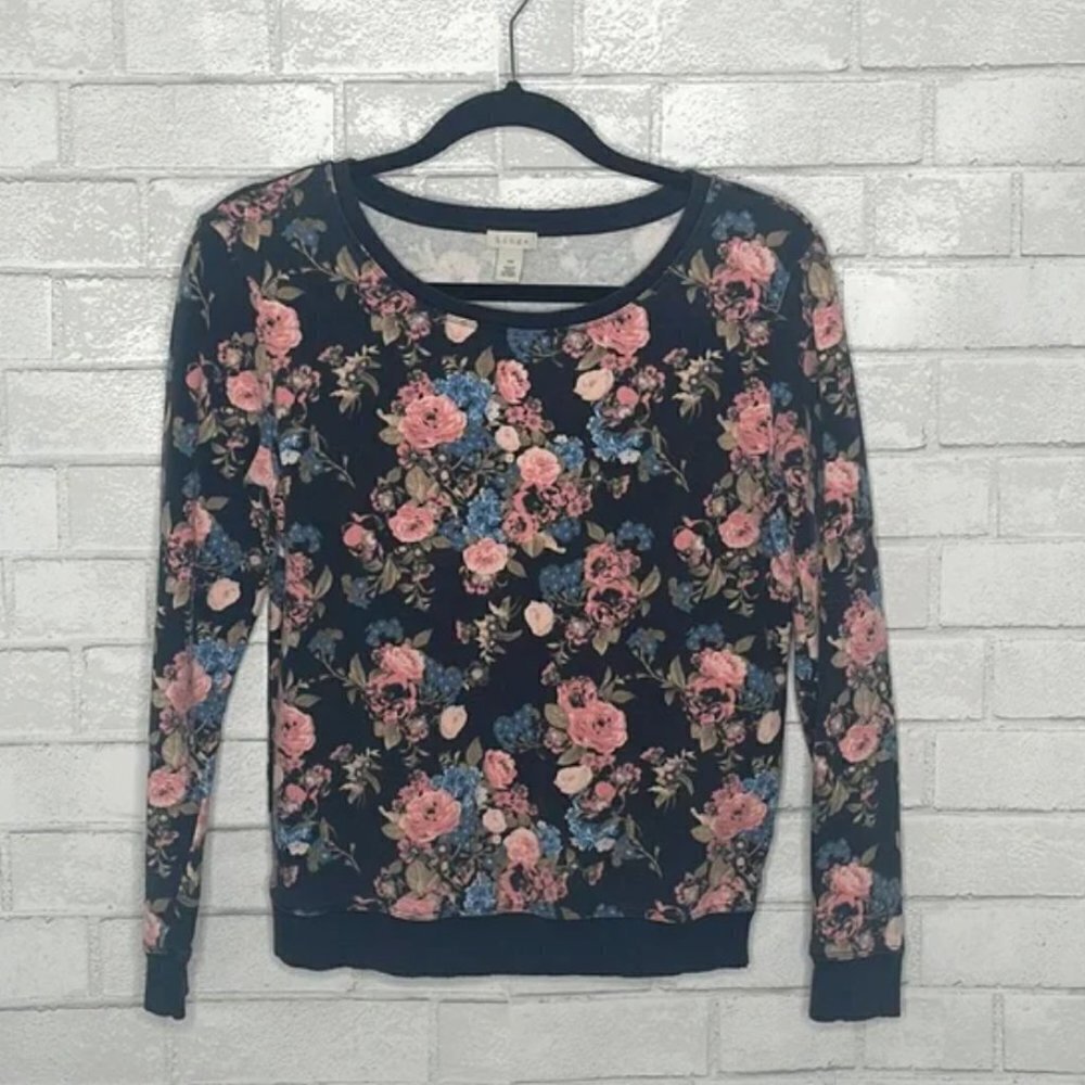 Hinge Floral Crew Neck Sweatshirt - Picture 2 of 12